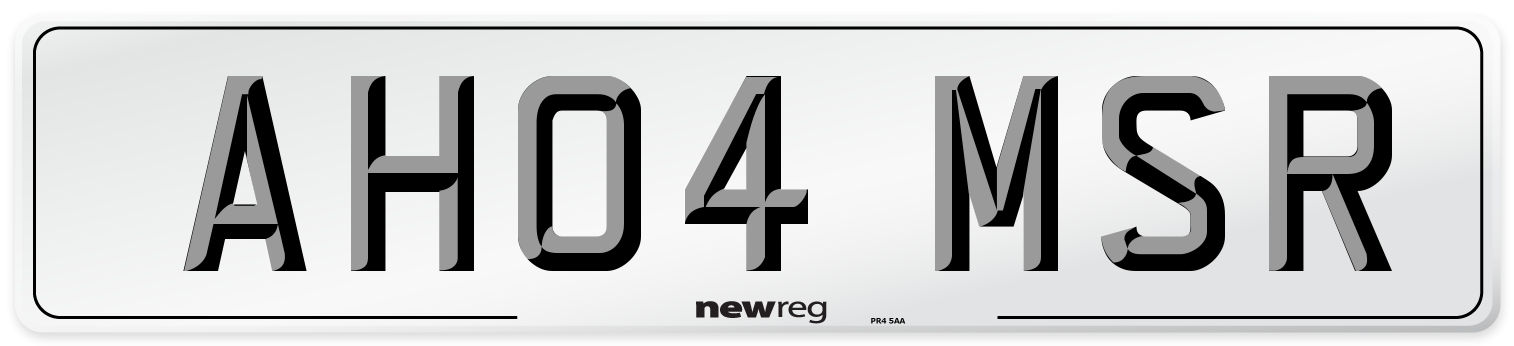 AH04 MSR Number Plate from New Reg